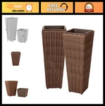 All-weather Wicker Planter Set With Liners Tall Outdoor Box For Patio &. Fixed Price $119.99.