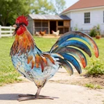 Metal Rooster Garden Statue,yard Chicken Decorations Outdoor Sculpture For. Fixed Price $68.96.