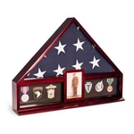 Bey Berk Cherry Wood Military Flag And Medal Display Case. Fixed Price $142.31.