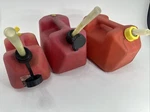 Lot 3 Vintage Blitz 2 Gallon 8 Plastic Vented Fuel Gas Can Pre Ban 1GAL 4OZ. Fixed Price $60.00.