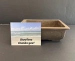 Classic Rectangular Unglazed Brown Tokoname Japan Bonsai Pottery Tree Chop. Fixed Price $89.00.