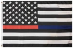 Usa Thin Red Blue Line 100D Woven Poly Nylon 2X3 2'X3' Flag Banner Grommets. Fixed Price $9.88.