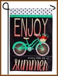 Evergreen Garden Flag * Enjoy Every Bit Of Summer Embelished Applique' - New. Fixed Price $21.98.