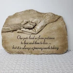 Evergreen Garden Dog Paw Hand Devotion Painted Resin Stone Memory Fur Baby. Fixed Price $15.00.