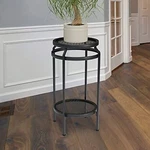 Panacea Products 102226 20 In. Double Plant Stand Black. Fixed Price $51.96.