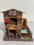 Handmade Wood Grist Mill Birdhouse Miniature Water Wheel Rustic Folk Art Decor. Fixed Price $53.19.
