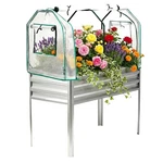 48X24X55" Elevated Galvanized Garden Bed W/ Cover & Built-in Spray Tube For Home. Fixed Price $103.54.