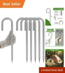 Heavy Duty Galvanized Rebar Stakes 12 Inch 6 Pack For Camping And Yard. Fixed Price $33.99.