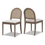 Panama 18.5" Curved Cane Rattan Side Dining Chair Set Of 2 Ivory White Boucle. Fixed Price $556.55.