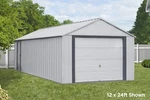 Arrow Murryhill Steel Garage Prefab Storage Shed, Extra Tall Walls, Roll-up Do. Fixed Price $2449.99.