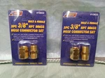 Ate # 10832 3/8" Brass Female 2PC Npt Air Hose Connector Set New Fs&h. Fixed Price $9.95.