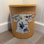 Vintage 1976 Bicentennial Tin Canister Liberty Bell Pa Map 12 W/ Lid. Fixed Price $18.25.