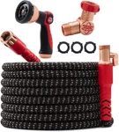 100 Ft Copper Head Expandable Garden Hose With Pocket Pivot, No Tangles, As Seen. Fixed Price $127.11.