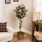 4.5' Potted Artificial Azalea Flower Tree - Pink. Fixed Price $115.49.