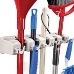 Home-it Mop And Broom Holder Wall Mount Garden Tool Storage Rack, 5POSITION. Fixed Price $29.89.