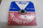 500 5/8 - 5" Die Pulley Chicago Casting Mfg. Bore New. Fixed Price $13.99.