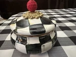 Mckenzie Childs Courtly Check Cache Pot. Fixed Price $150.00.