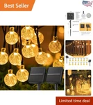 Elegant Solar Led Globe Lights - 2 Pack, 8 Modes For Weddings & Outdoor Use. Fixed Price $45.98.