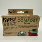 Natural Home Compost Bags 13.75 X 8.875 Fits 1, 1.3 & 1.8 Gallon Bins 30. Fixed Price $9.99.