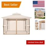 Upgrade Your Gazebo With 10X10 Beige Mosquito Net Walls Fire-retardant!. Fixed Price $98.99.