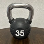 Escape Kettle Bell 35LBS Rubber W/ Chrome Silver Handle New. Fixed Price $180.00.