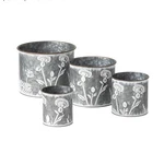 Metal Set Of 4 Sullivans Flower Patterned Home Decor Garden. Fixed Price $39.00.