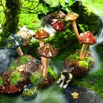 8 Pieces Ceramic Mushroom Figurine Garden Statue Pot Dec. Fixed Price $34.61.