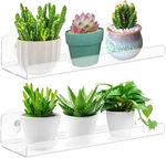 2 Pack Suction Cup Shelf For Plants Window 15 Inch Acrylic Sill Extender. Fixed Price $36.12.