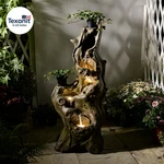 Water Fountain Outdoor 5-TIERS Large Cascading Realistic Tree Trunk Natural. Fixed Price $366.50.