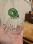 Hand Sculpted Clear Pumpkin W/green Stem Autumn Fall Glass Piece. Fixed Price $15.00.
