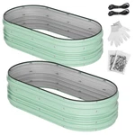 Workpro 2PCS 4X2X1FT Galvanized Raised Garden Bed Set Ideal For Vegetables Green. Fixed Price $63.99.
