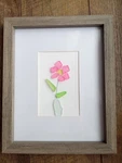 Framed Sea Glass Art Pink Flower Vase Picture 8X10 Matted 4X6 Home Decor Gift. Fixed Price $25.00.