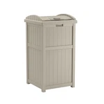 Suncast GH1732 Trash Hideaway 33 Gallon Resin Outdoor Garbage Container, Taupe. Fixed Price $64.99.