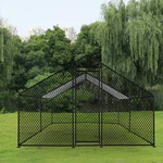 Large Metal Chicken Coop Walk-in Run 13X10X6.6 Ft Peaked Roof Farm Yard. Fixed Price $184.99.
