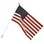 3 Ft X 5 Us American Flag Kit With 6 Foot Steel Pole And Bracket Poly Cotton. Fixed Price $12.00.