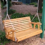2-PERSON Wooden Porch Swing With Armrests/chains Traditional By Sunnydaze. Fixed Price $338.67.
