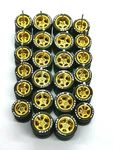 Hot Wheels Good Year Rubber Tires Sets 5 Spoke 12/10 Mm ( Gold). Fixed Price $42.30.