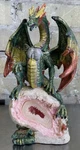 Dragon Zeckos - Glittery Green & Wicked Color Changing Led Faux Geode Statue. Fixed Price $25.00.