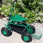 Steel Rolling Garden Cart With Swivel Steering/planter - Green By Sunnydaze. Fixed Price $84.67.