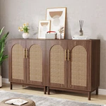 59" Wood Sideboard Buffect Cabinet Home Kitchen Storage W/ Rattan Doors. Fixed Price $227.99.