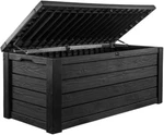 Keter Westwood 150 Gal Deck Box Dark Grey Resin Lockable Outdoor Storage Patio. Fixed Price $189.00.