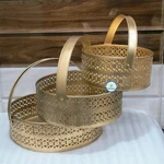 Metal Round Gift Hamper Basket Set Of 3 - 8,10,12 Inch Maaz Collections. Fixed Price $80.00.