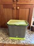 Full Circle Fresh Air Kitchen Compost Collector Bin, Green Slate, Vegan Living. Fixed Price $15.00.