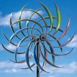 Spiral Rainbow Kinetic Double Wind Spinner Garden Stake Metal Yard Decor 74"H. Fixed Price $69.98.