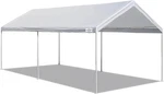 Canopy Powder Coated Heavy Duty Steel Frame Pop Up Carport With 6 Stakes. Fixed Price $356.99.