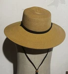 Sloggers Women's Wide Brim Braided Sun Hat In Earth Stone Color W/ Black Strap. Fixed Price $20.00.