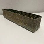 Vintage Mcm England Embossed Brass Rose Planter Flower Box 18 4 3.5. Fixed Price $40.00.