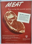 1945 American Meat Institute Beef Pot Roast Original Print Ad Life Magazine 40S. Fixed Price $12.00.