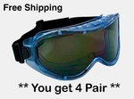 4X Safety Goggles Blue, Grey Lens Anti-scratch Anti-fog Coating Paintball. Fixed Price $19.99.