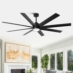 Parrot Uncle 72" Indoor Integrated Led Smart Ceiling Fan, Light, Remote - Black. Fixed Price $127.95.